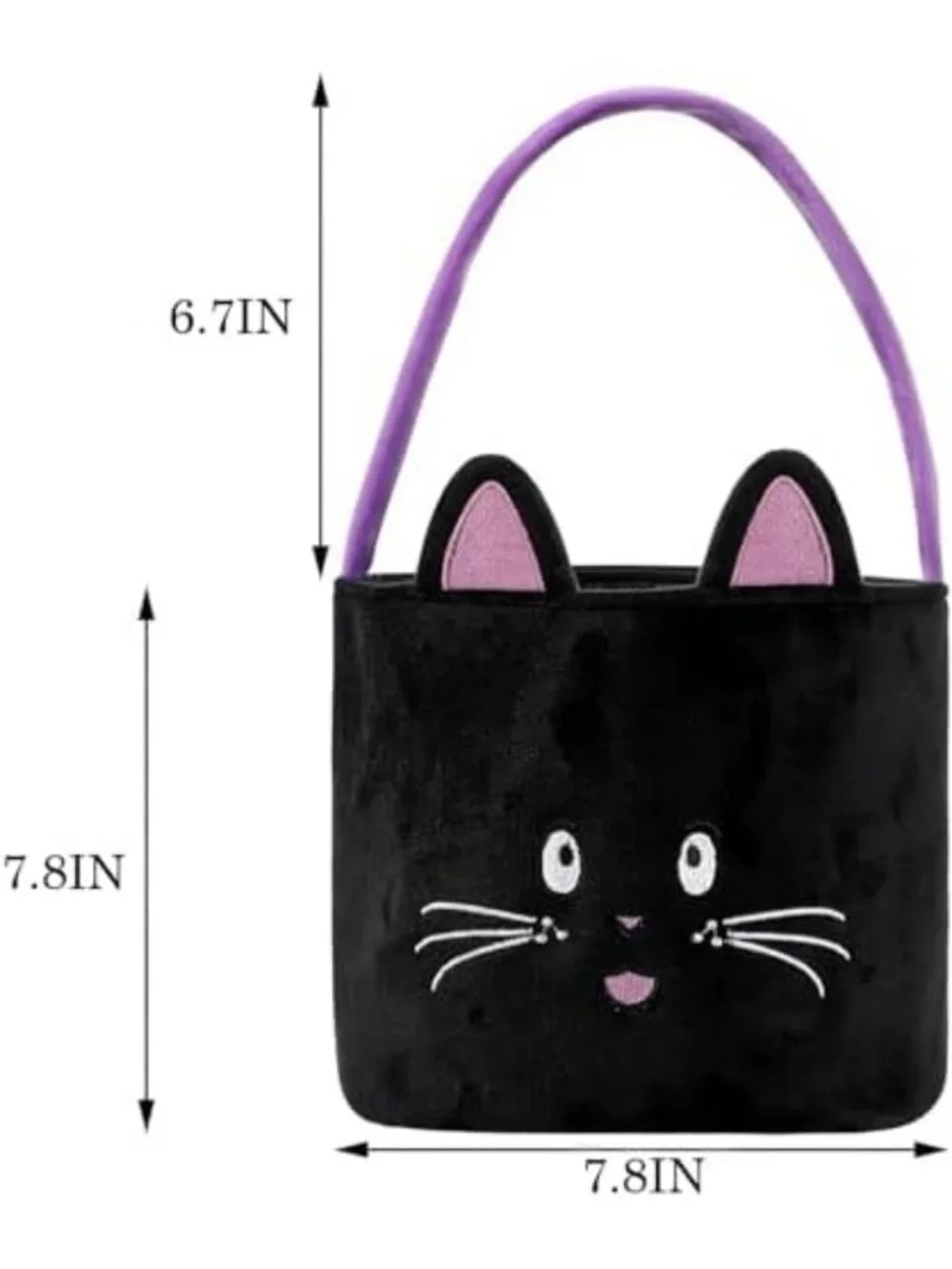 Spooky Halloween Trick or Treat Basket with Black Cat Design - Fun & Festive!